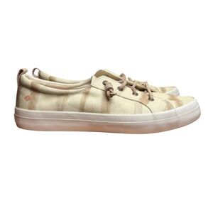 Sperry Women's Cream/Tan Canvas Crest Vibe Breton Stripe Sneakers Size 11